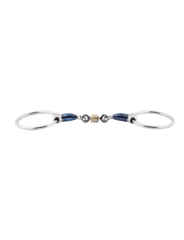 0163 - Mors Blue Steel double brisure avec anneaux en cuivre